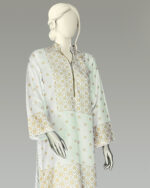 Stitched Co-ord  Cream & Golden Brown Lawn - Image 3