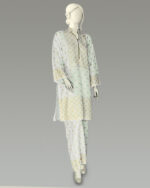 Stitched Co-ord  Cream & Golden Brown Lawn