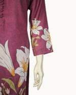 Regal Purple With Ivory Florals Co-ord Stitched - Image 4
