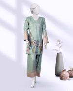 Mint Green With Nature Prints Co-ord Stitched - Image 5