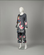 Black With Bold Florals Co-ord Stitched - Image 2