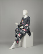 Black With Bold Florals Co-ord Stitched - Image 3