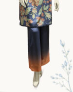 Charcoal Blue With Radiant Florals Co-ord Stitched - Image 7