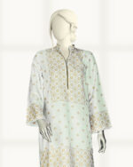 Stitched Co-ord  Cream & Golden Brown Lawn - Image 4