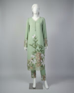 Stitched Co-ord Serene Cyan Lawn - Image 4