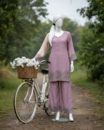 Stitched Co-ord Pastel Lavender Lawn