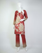 Stitched Co-ord  Dazzling Red Lawn - Image 4