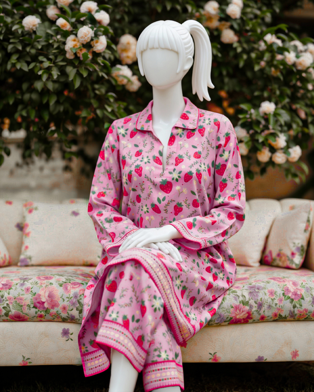 4 Strawbella – Two Piece Printed Lawn Suit - Image 1